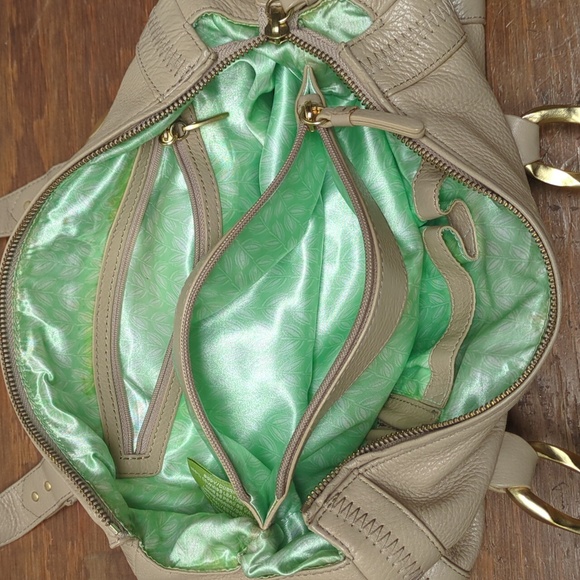 Sigrid Olsen Beige Pebbled LEATHER Shoulder Bag, Spacious - Picture 9 of 16